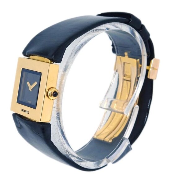 Chanel Matelasse Watch 18KYG Black C.D.35898 - Picture 3 of 10